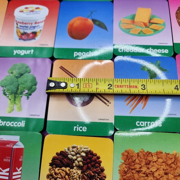 54 pc Food Themed Foam Magnets 2.5x2" Rectangular Children Learning Education - Picture 2 of 6